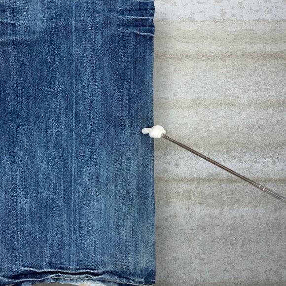 Vintage Y2K Skater Jeans 34x32 Baggy Wide Leg Blue Dark Wash Denim Embroidered - Picture 6 of 9